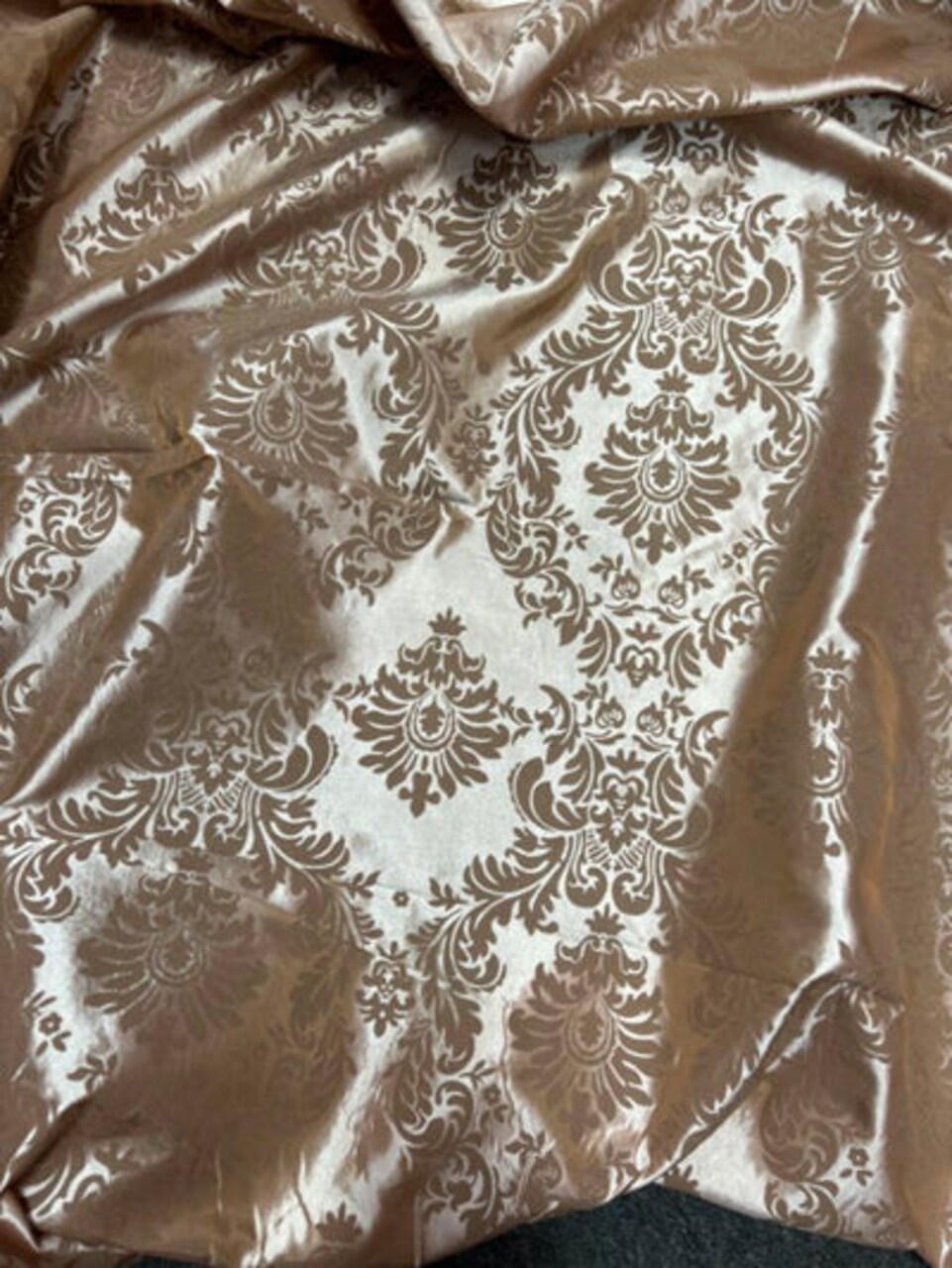 1 Yard Damask Flocking Taffeta Fabric Elegant Velvet Pattern 58'' Inches Wide